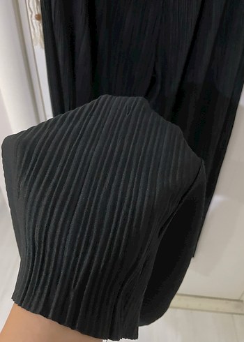 Grimelange Kadın Siyah  Piliseli Midi Pantolon - Görsel 4