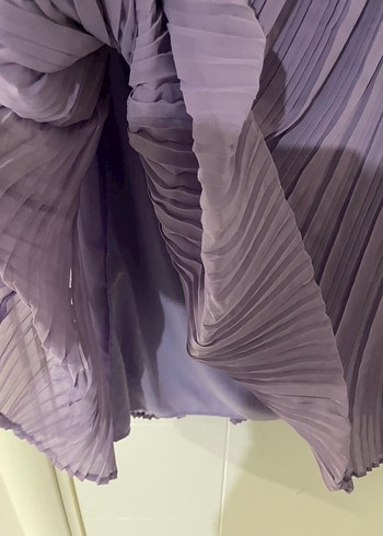 Lila Piliseli Midi tül Etek - Görsel 4