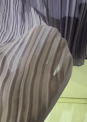 Lila Piliseli Midi tül Etek - Görsel 3