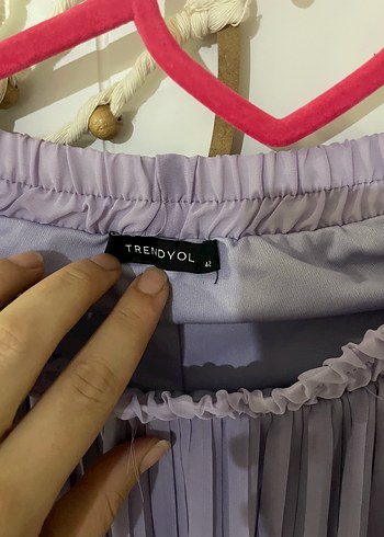 Lila Piliseli Midi tül Etek - Görsel 2