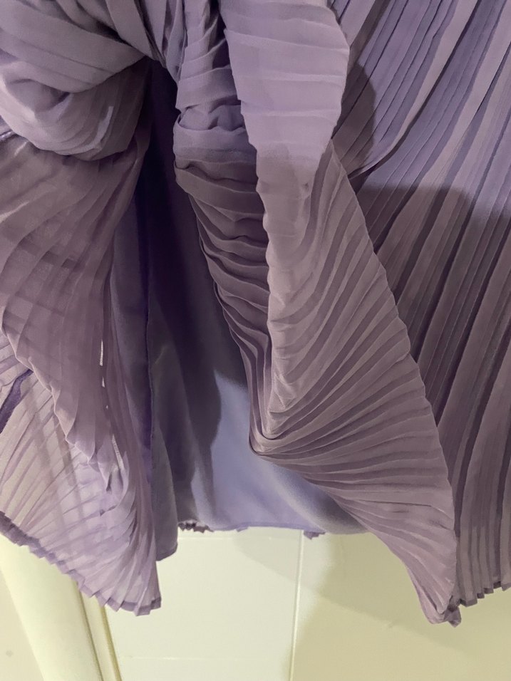 Lila Piliseli Midi tül Etek - Görsel 4