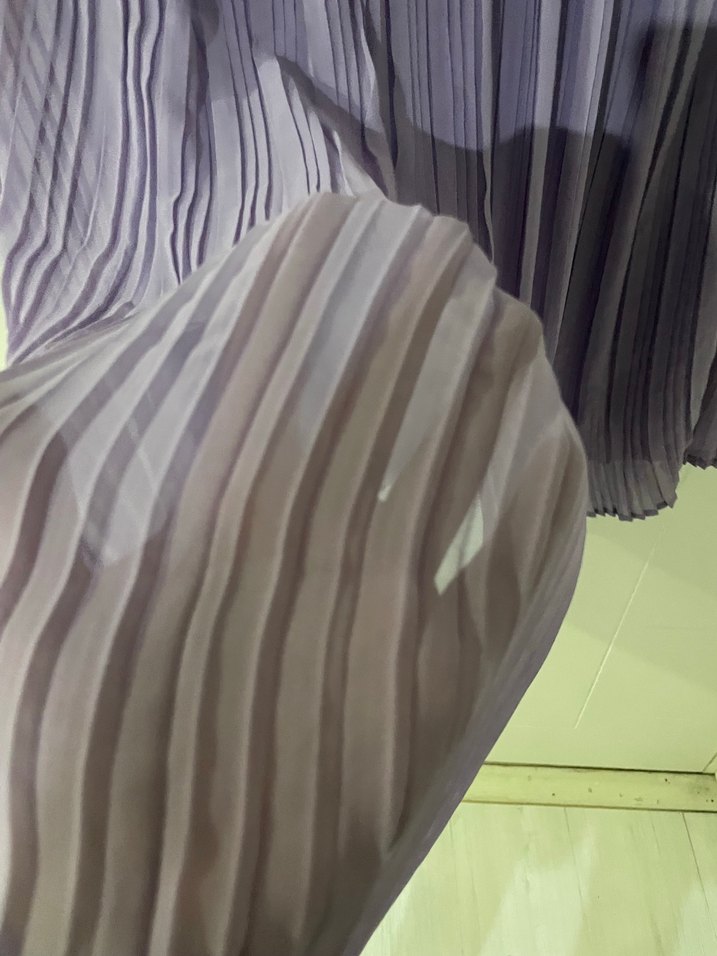 Lila Piliseli Midi tül Etek - Görsel 3