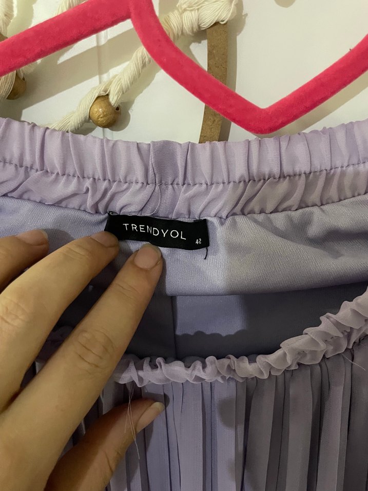 Lila Piliseli Midi tül Etek - Görsel 2