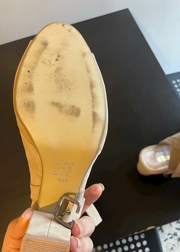 Bej Süet Yüksek Topuklu Kadın Sandalet - Görsel 12