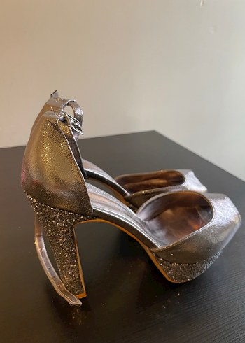 Simli Yüksek Topuklu Kadın Abiye Ayakkabı - Görsel 6