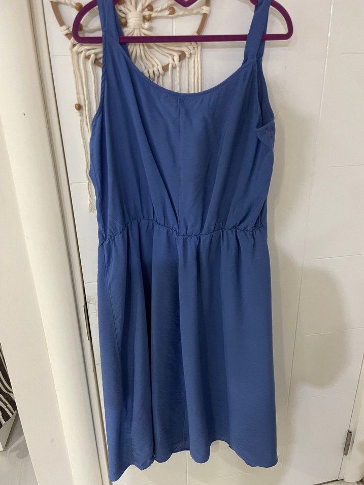 Mavi düğmeli elbise - Görsel 5