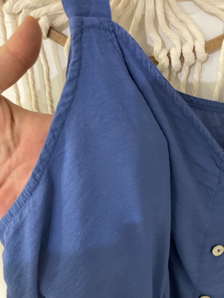 Mavi düğmeli elbise - Görsel 4