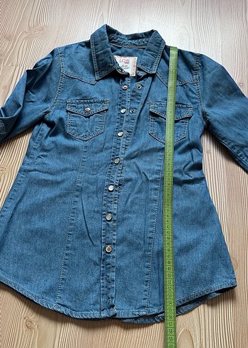 Mavi Denim Kız Gömlek - Görsel 5