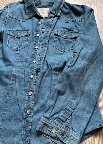 Mavi Denim Kız Gömlek - Görsel 2