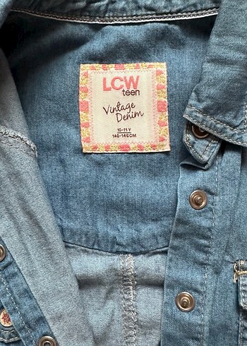 Mavi Denim Kız Gömlek - Görsel 3