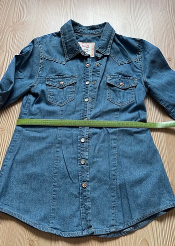 Mavi Denim Kız Gömlek - Görsel 4