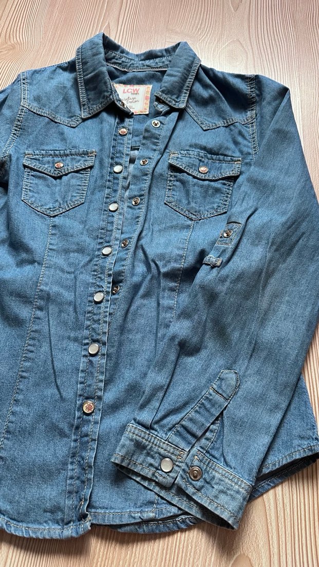 Mavi Denim Kız Gömlek - Görsel 2