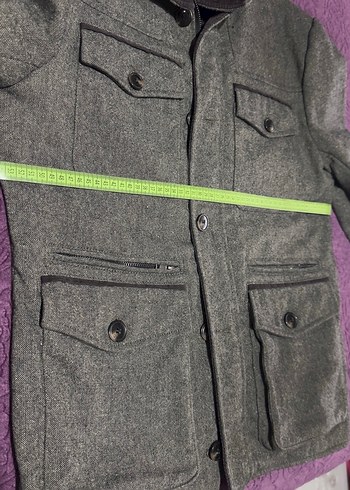 Düğmeli Yün Erkek Palto - Görsel 9