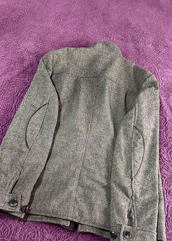 Düğmeli Yün Erkek Palto - Görsel 7