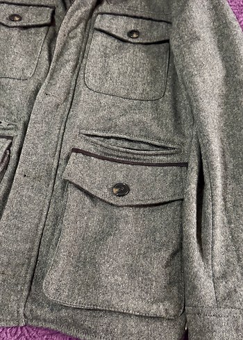 Düğmeli Yün Erkek Palto - Görsel 3