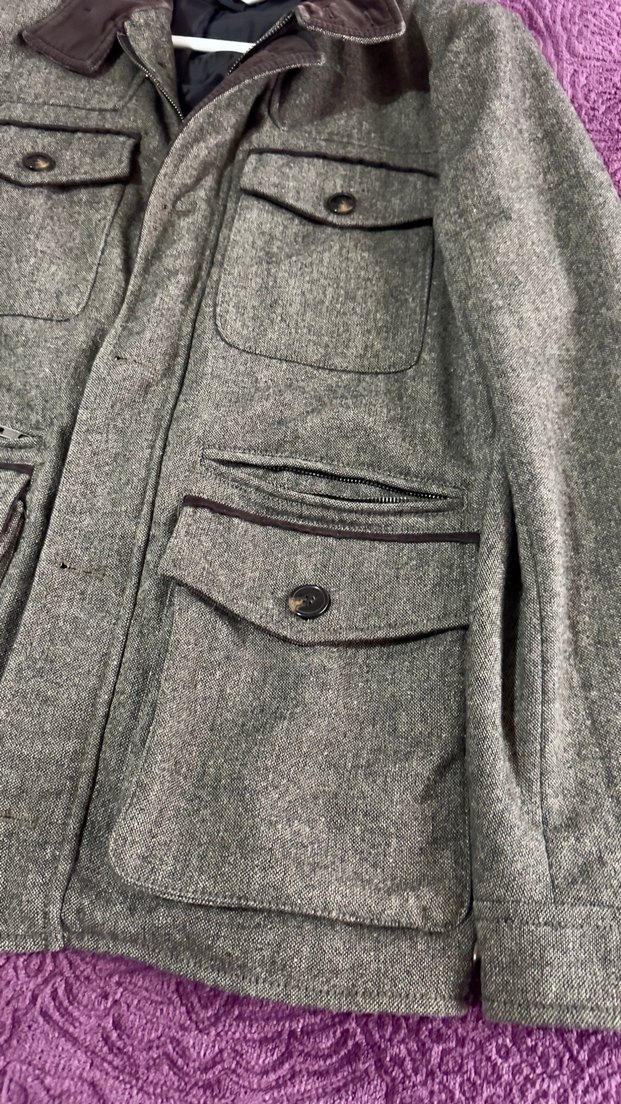 Düğmeli Yün Erkek Palto - Görsel 3