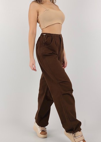 Kadın Kahverengi Bol Kesim Pantolon - Görsel 2