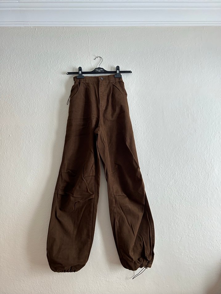 Kadın Kahverengi Bol Kesim Pantolon - Görsel 4