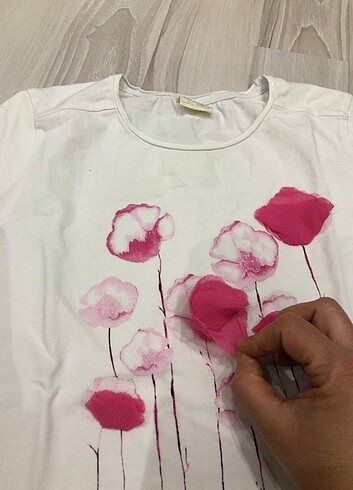 Zara Zara tül detay tshirt