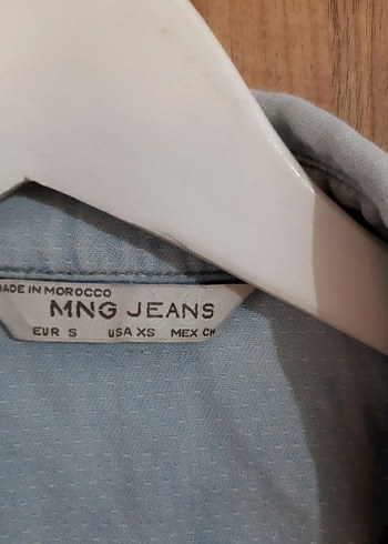 Mango Mavi Düğmeli Uzun Kollu Denim Gömlek