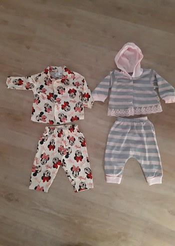3-6 ay Bebek Kız Örme 2'li Uzun Kollu Takım