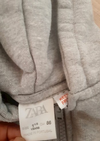 12-18 Ay Beden Kapüşonlu Gri Çocuk Sweatshirt