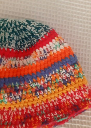 Tasarımcı Renkli Batik Örgü Kadın Şapka