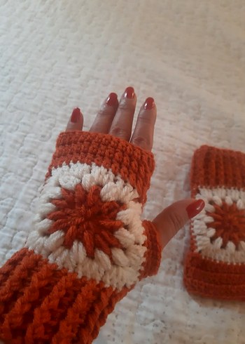 Renkli Örgü Bohem Kadın Eldiveni - Görsel 2