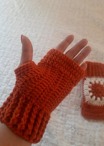 Renkli Örgü Bohem Kadın Eldiveni - Görsel 3