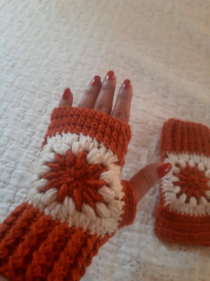 Renkli Örgü Bohem Kadın Eldiveni - Görsel 2
