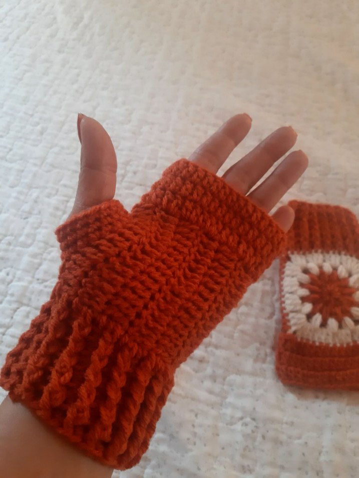 Renkli Örgü Bohem Kadın Eldiveni - Görsel 3