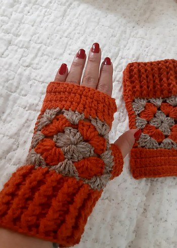 Renkli Örgü Bohem Kadın Eldiveni - Görsel 2