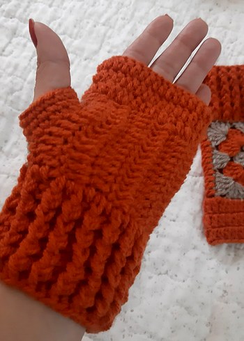 Renkli Örgü Bohem Kadın Eldiveni - Görsel 3