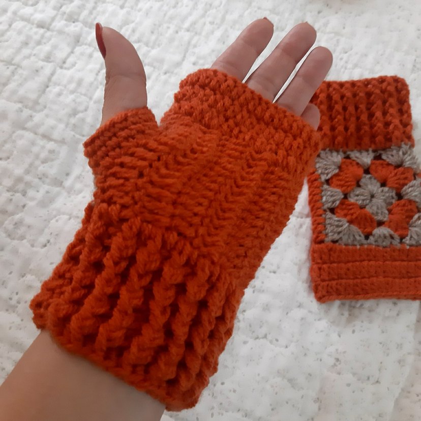 Renkli Örgü Bohem Kadın Eldiveni - Görsel 3