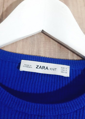 Mavi Çizgili Örgü Kadın Kazak - Görsel 3