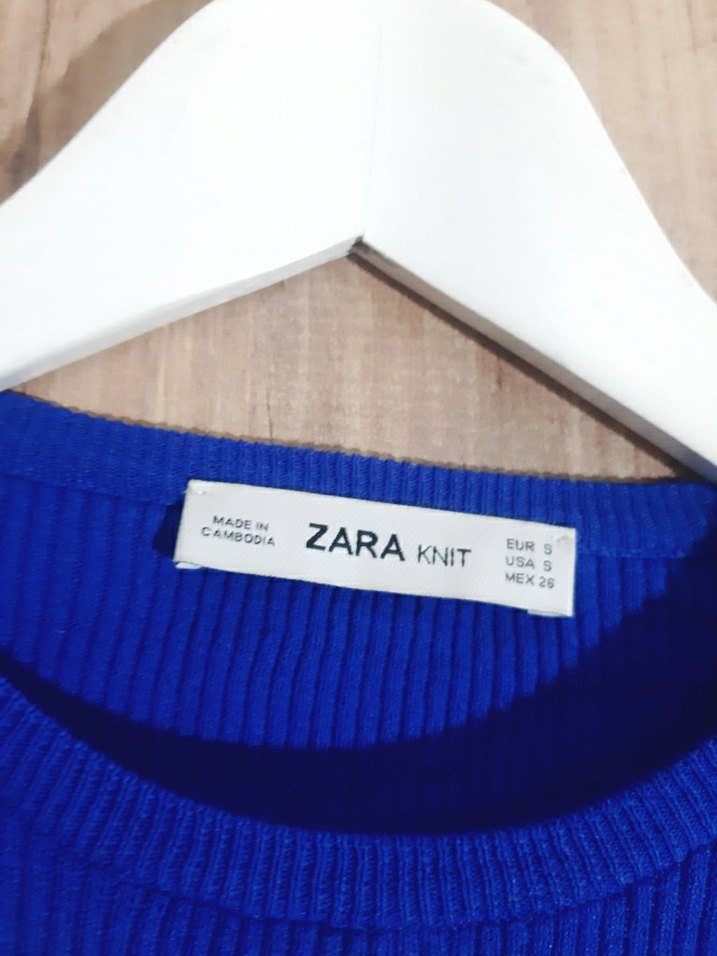 Mavi Çizgili Örgü Kadın Kazak - Görsel 3