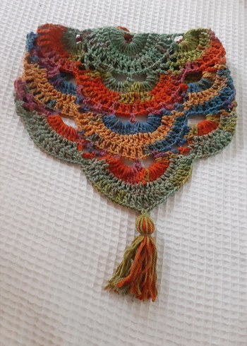 Renkli Örgü Bohem boyunluk - Görsel 2
