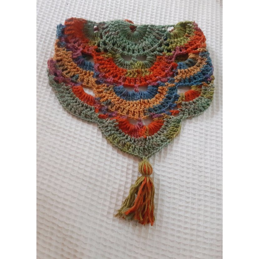 Renkli Örgü Bohem boyunluk - Görsel 2