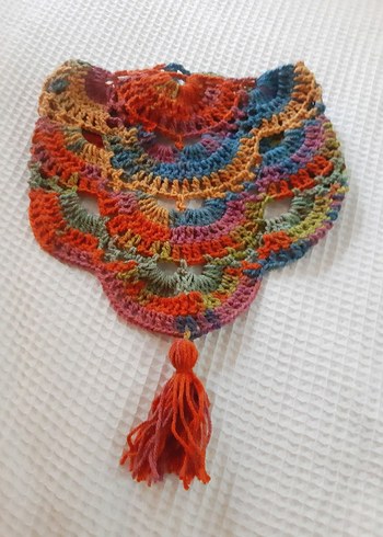 Renkli Bohem Örgü Kadın Atkı - Görsel 2