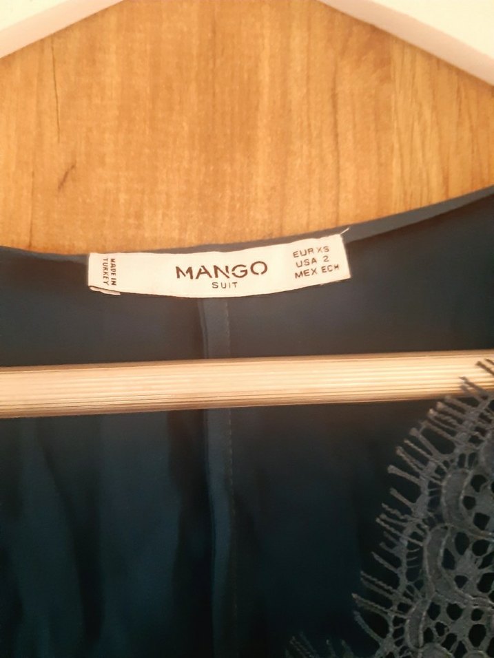 Bohem V Yakalı Turkuaz Kadın Bluz - Görsel 3