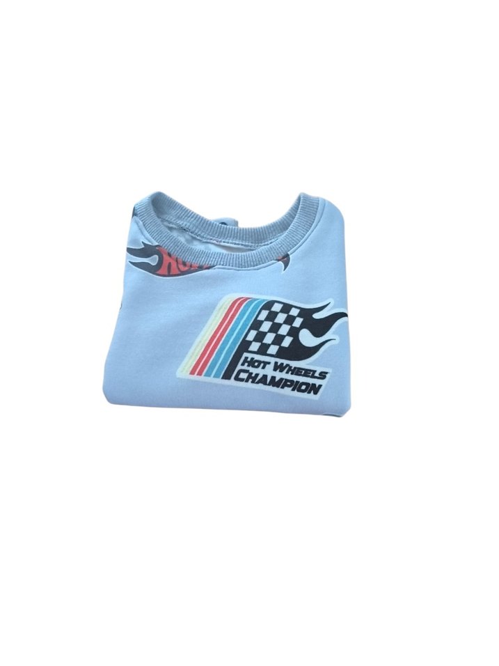 Erkek Çocuk Renkli Baskılı Mavi Sweatshirt - Görsel 3