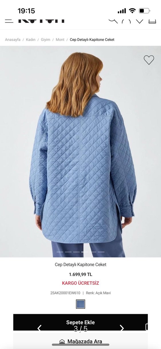 Kapitone Oversize Ceket - Görsel 2