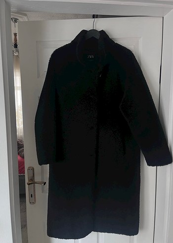 Siyah Yünlü Uzun Kaban - Görsel 5