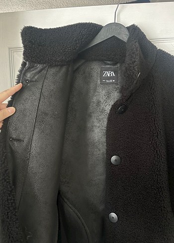 Siyah Yünlü Uzun Kaban - Görsel 4