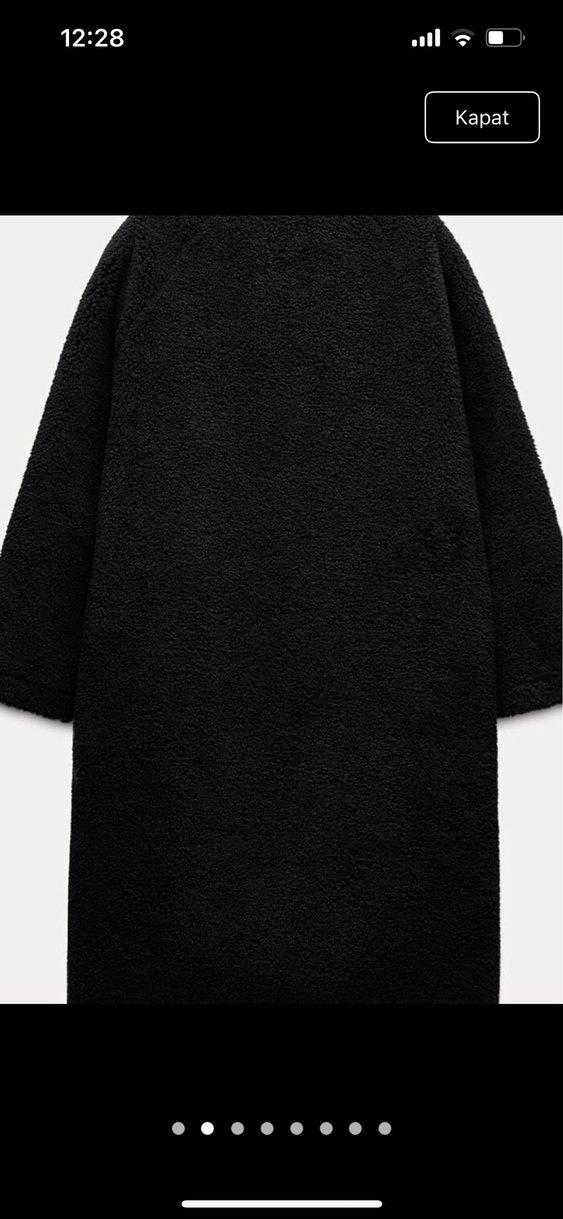 Siyah Yünlü Uzun Kaban - Görsel 3