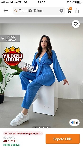 Yazlık tesettür takım