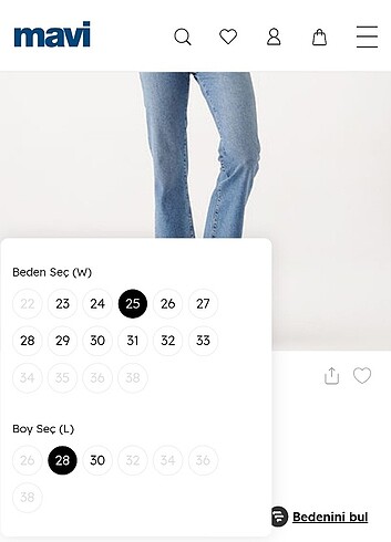 Mavi Jeans Mavi jean 25/28 kadın jean