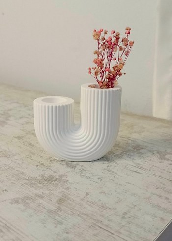 Beyaz Modern Seramik Vazo - Görsel 2