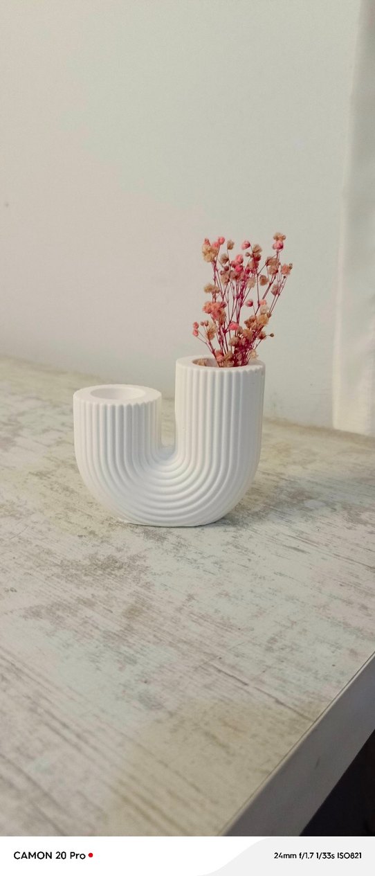 Beyaz Modern Seramik Vazo - Görsel 2