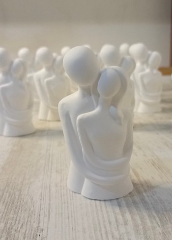 Beyaz İkili Figürin Dekoratif Obje - Görsel 3